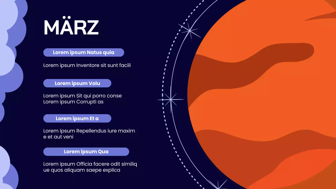 Indigo Lilac Einfaches Sonnensystem Vortragsmaterial