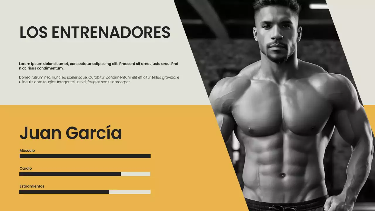 Yellow Black minimal bold Presentación de la empresa Fitness and Gym