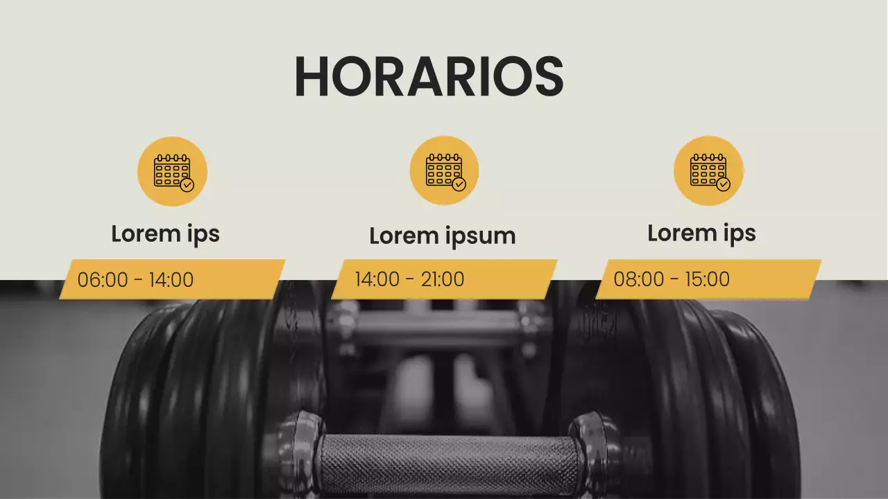 Yellow Black minimal bold Presentación de la empresa Fitness and Gym