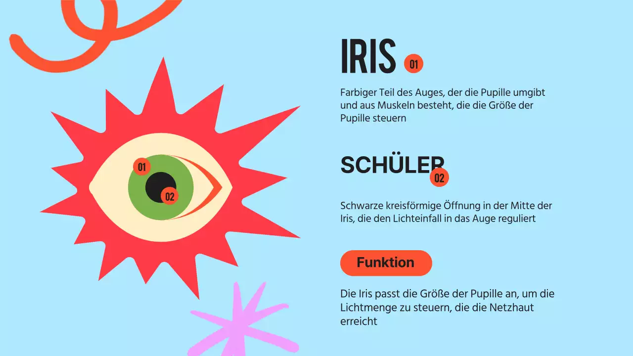 Schwarz Orange Flashy Eyes Vortragsmaterial