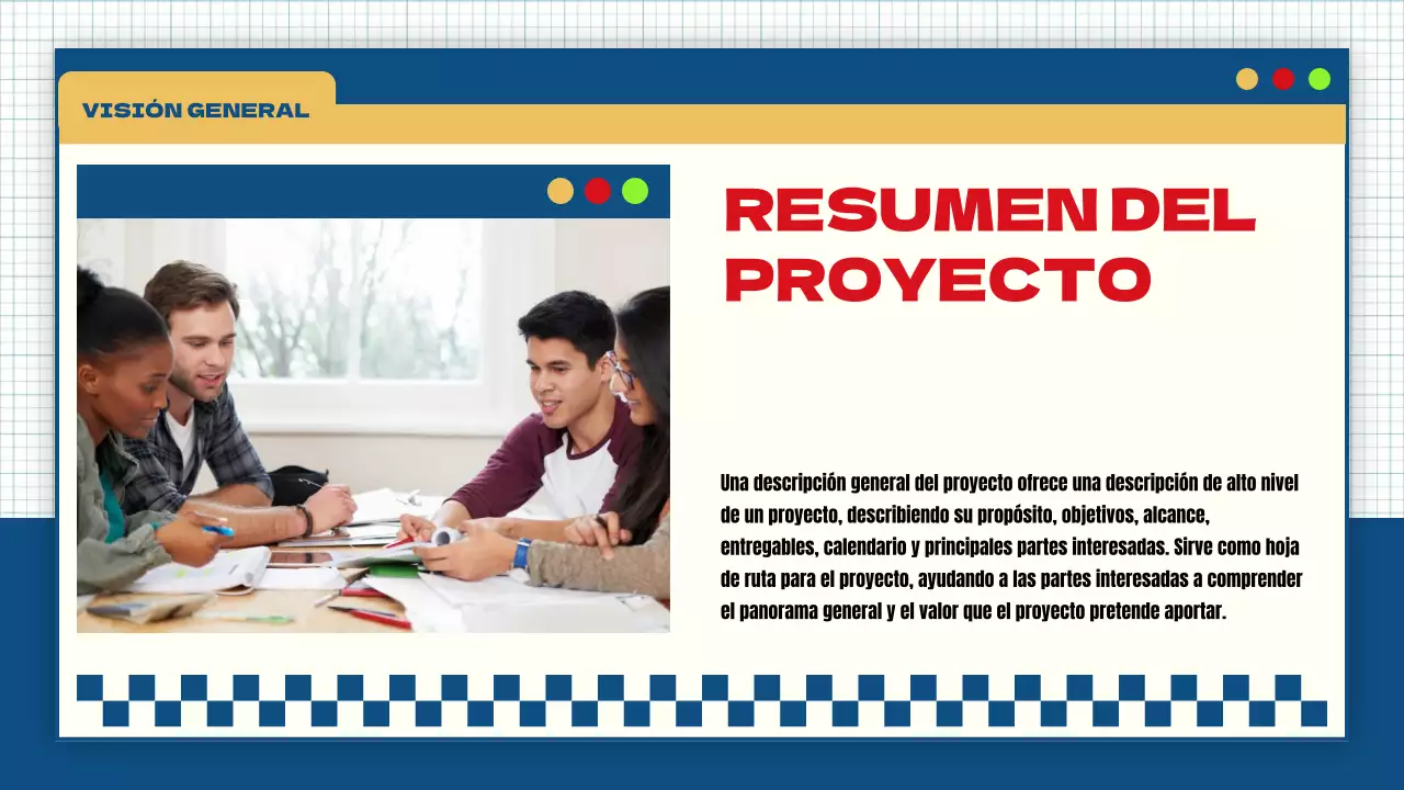 azul amarillo moderno llamativo proyecto de grupo material de clase