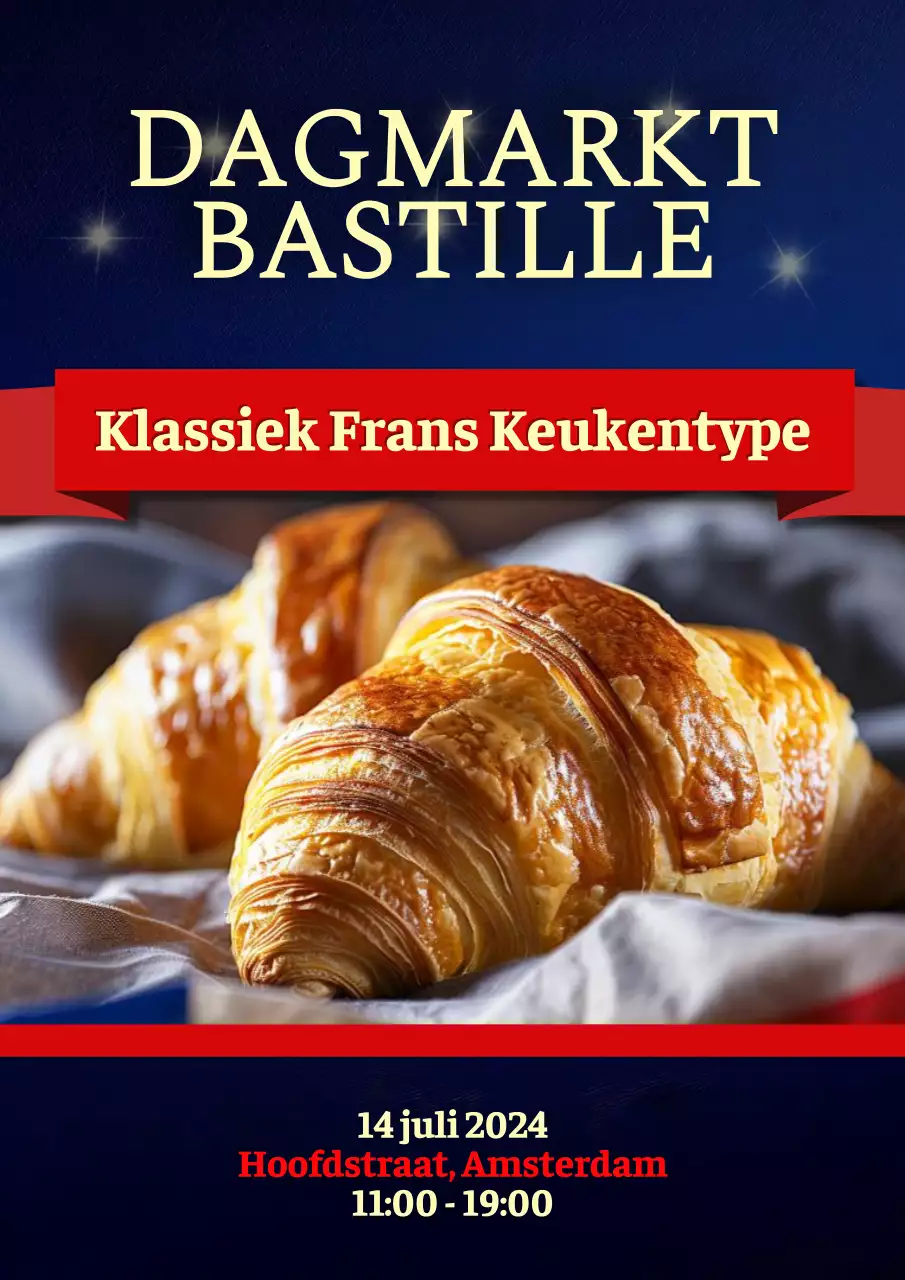 Red Navy Luxe Franse Markt Advertentie