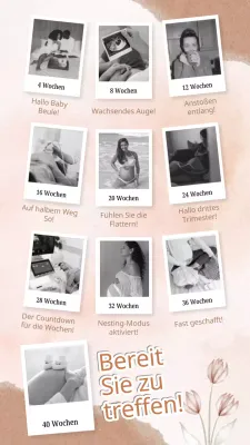 Beige Einfache Polaroid-Fotocollage für die Schwangerschaft