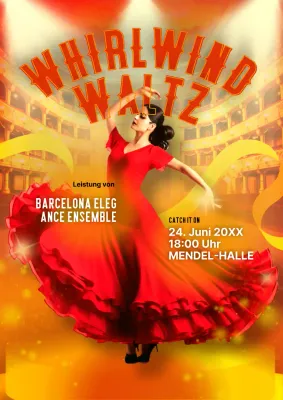 Rot-Orange Klassischer Walzer Tanz Werbung
