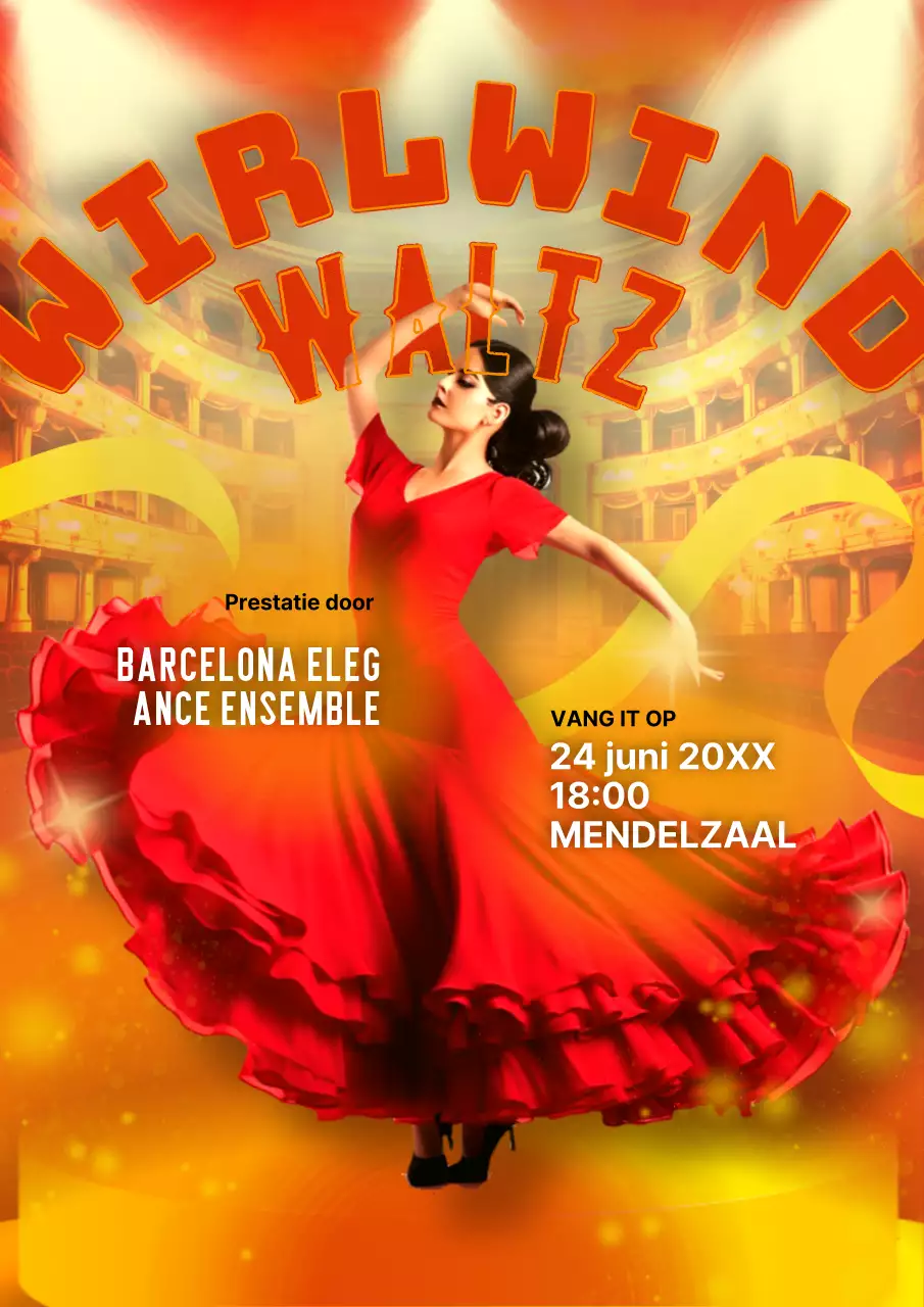 Rood Oranje Klassieke Wals Publiciteit