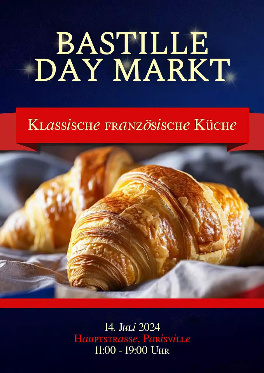 Red Navy Luxury French Market Anzeige