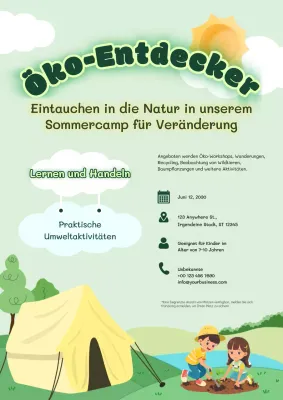 Green Simple Sommercamp Ankündigungsflyer