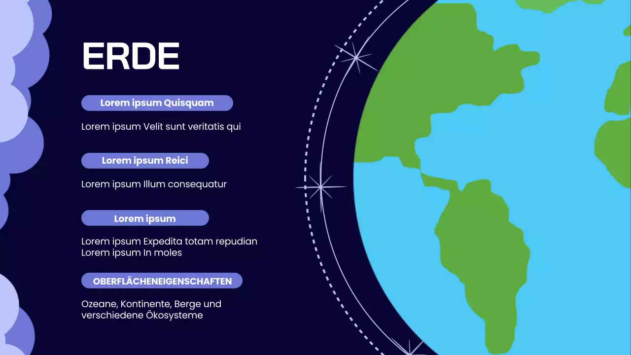 Indigo Lilac Einfaches Sonnensystem Vortragsmaterial