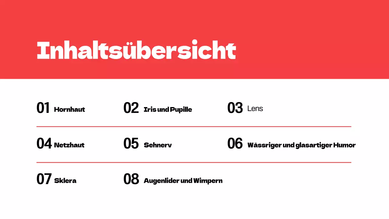 Rote einfache Teile der Augen Studienmaterialien