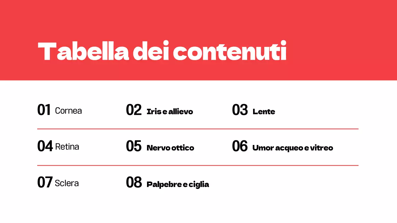 Rosso Parti semplici degli occhi Materiale di studio