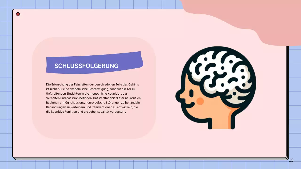 Rosa und himmelblau Einfache Anatomie des Gehirns Klasse Studienmaterialien