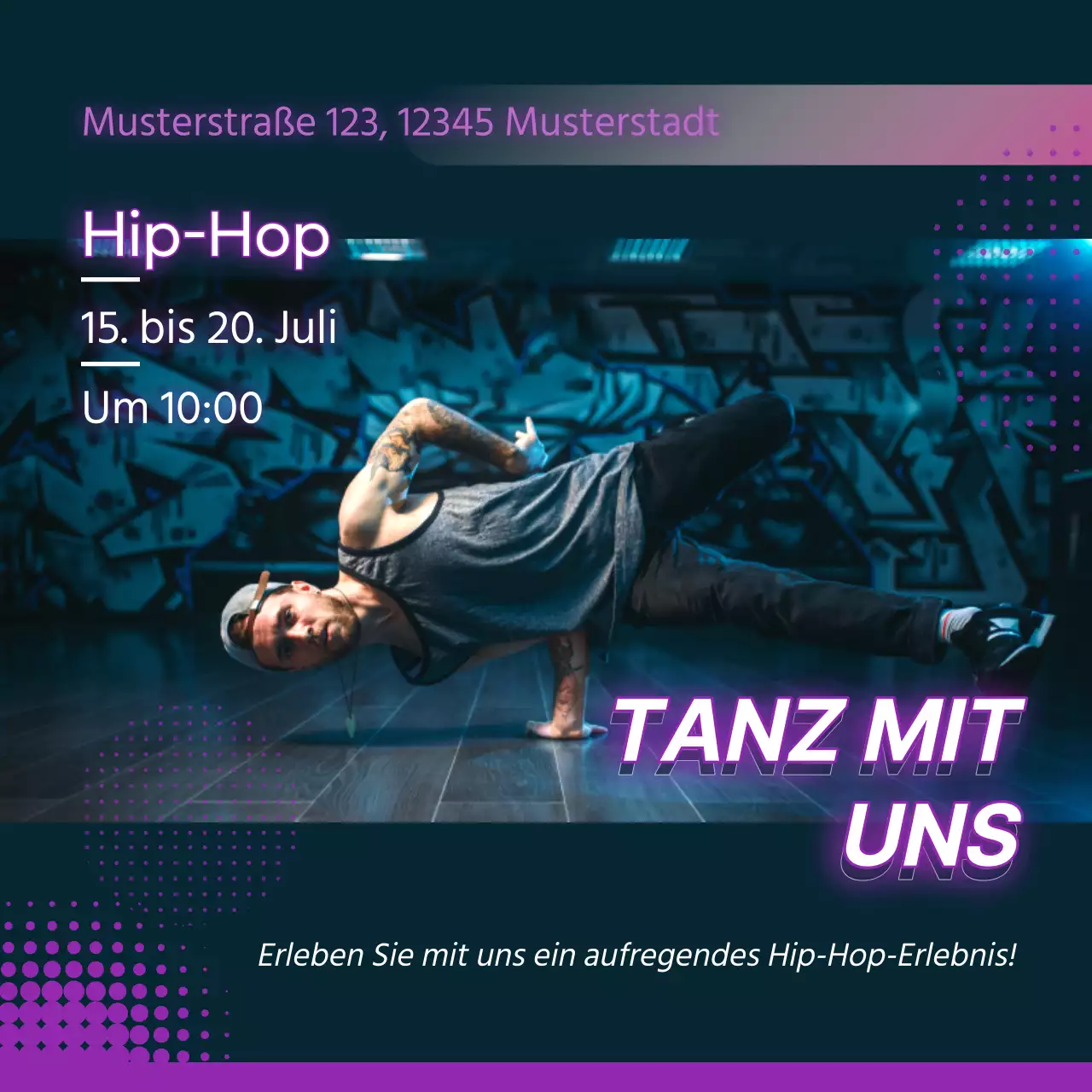 Beige und Lila Pop Workshop Promotion