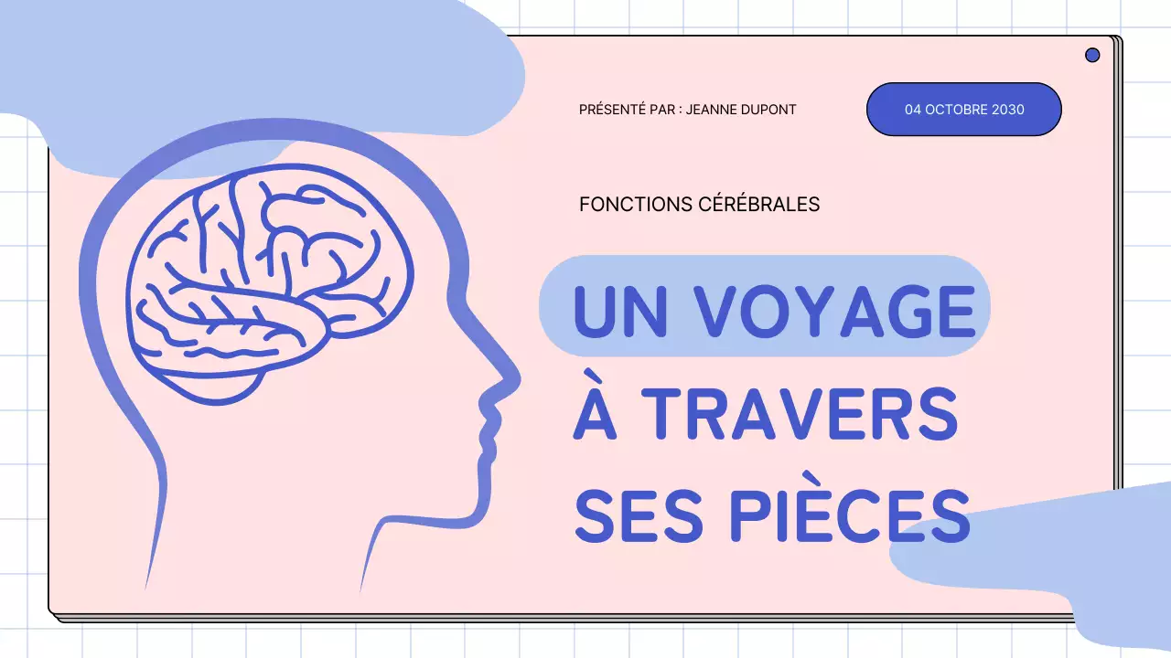 Matériel d'étude pour le cours d'anatomie cérébrale simple rose et bleu ciel