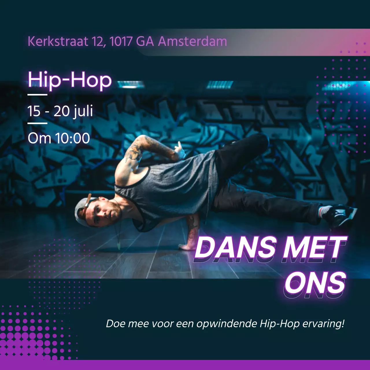 Beige en paars Pop Workshop Promotie