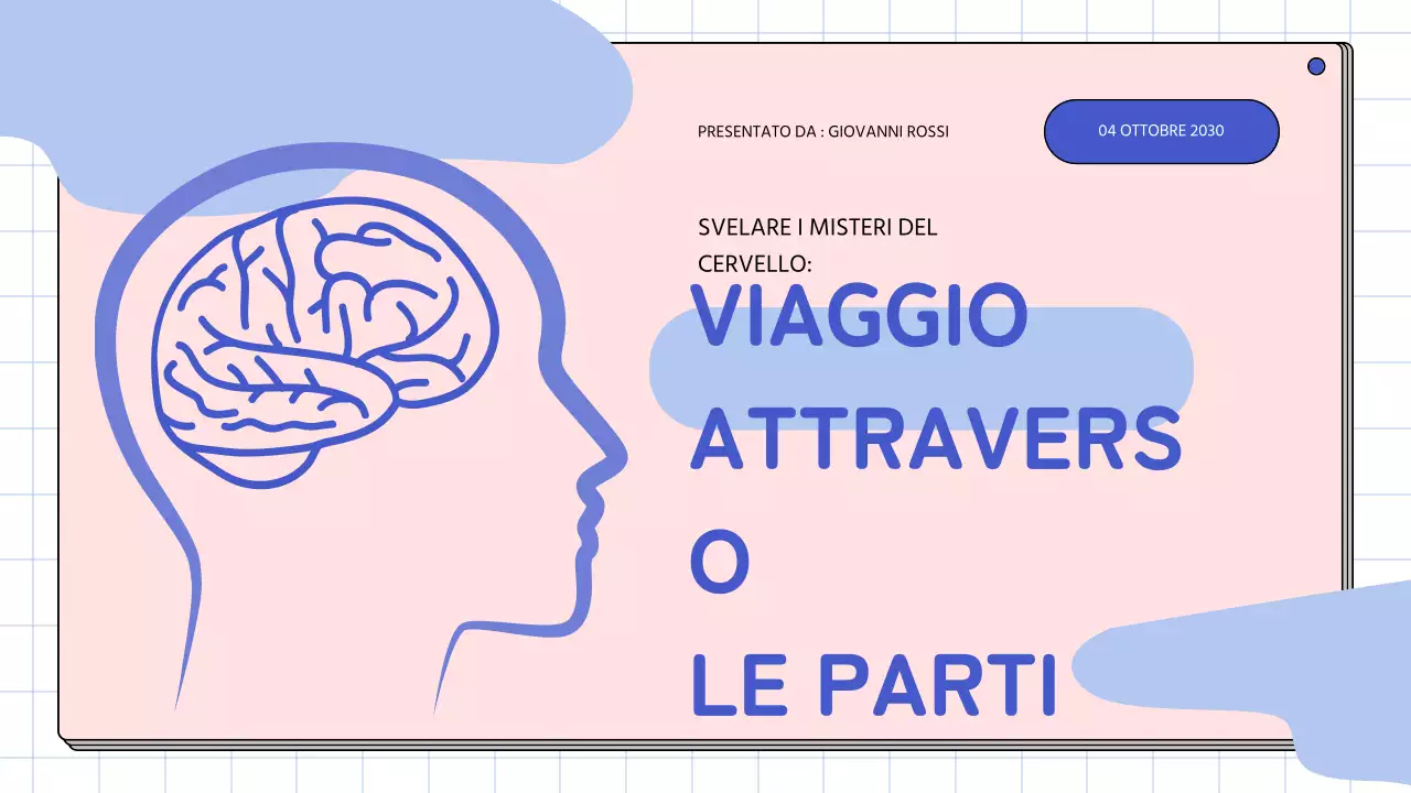 Materiale di studio per le lezioni di anatomia cerebrale semplice rosa e blu cielo