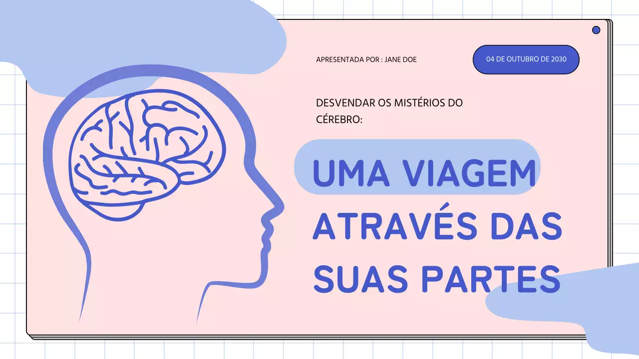 Rosa e azul celeste Anatomia simples do cérebro Material de estudo