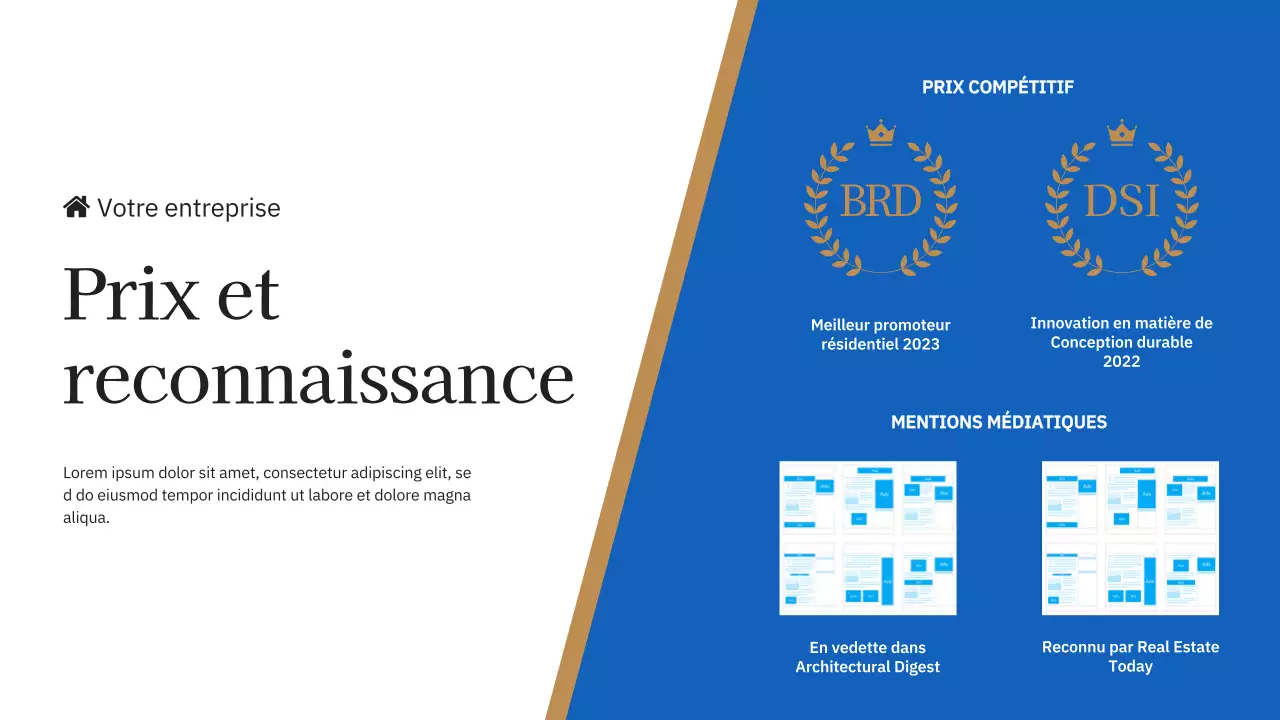 Bleu et jaune : l'introduction de la marque immobilière de la société Elegant