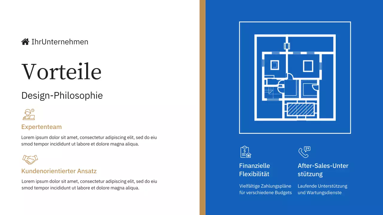 Blue and Yellow Elegant Company's Einführung Immobilienmarke