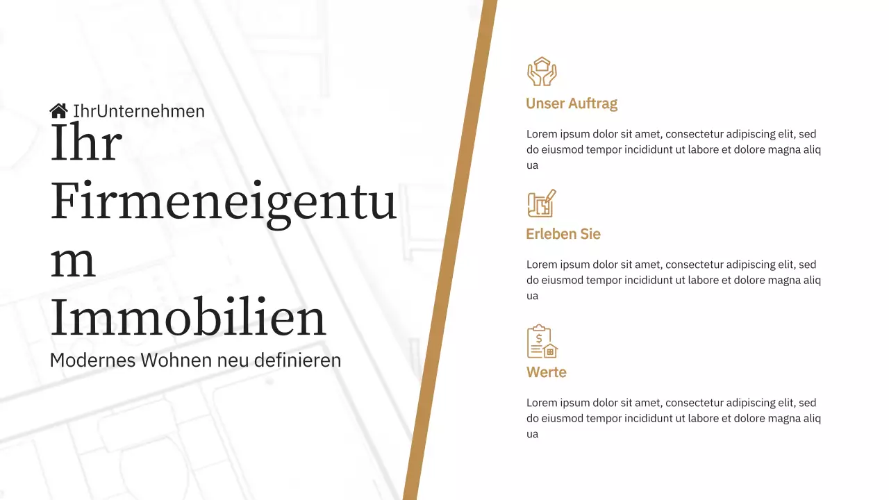 Blue and Yellow Elegant Company's Einführung Immobilienmarke