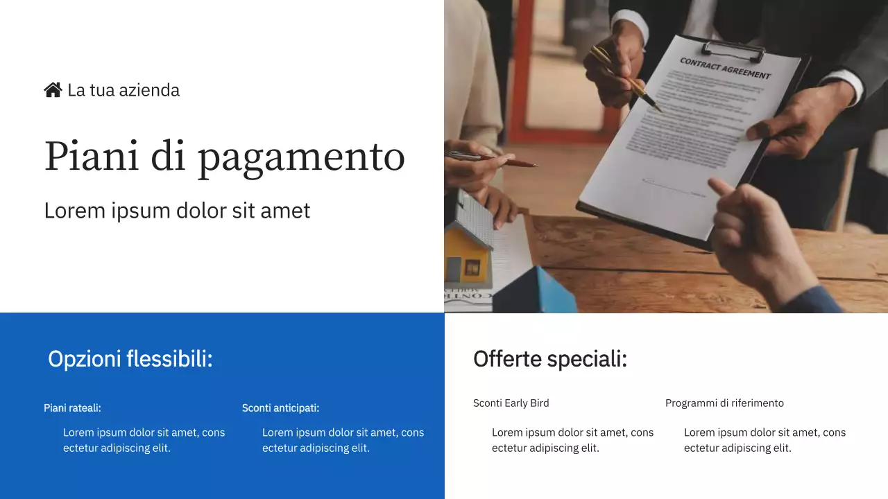 Blu e giallo Introduzione elegante del marchio immobiliare della società