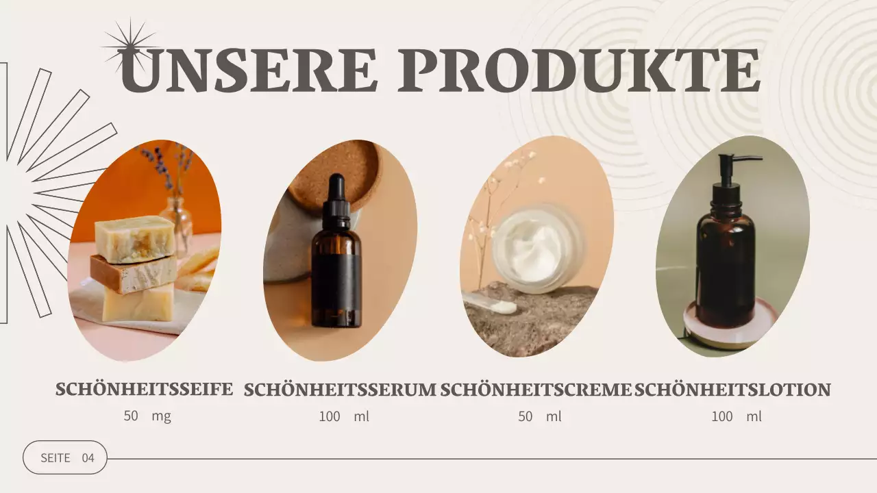 Beige Modern Cosmetics Business Unternehmen