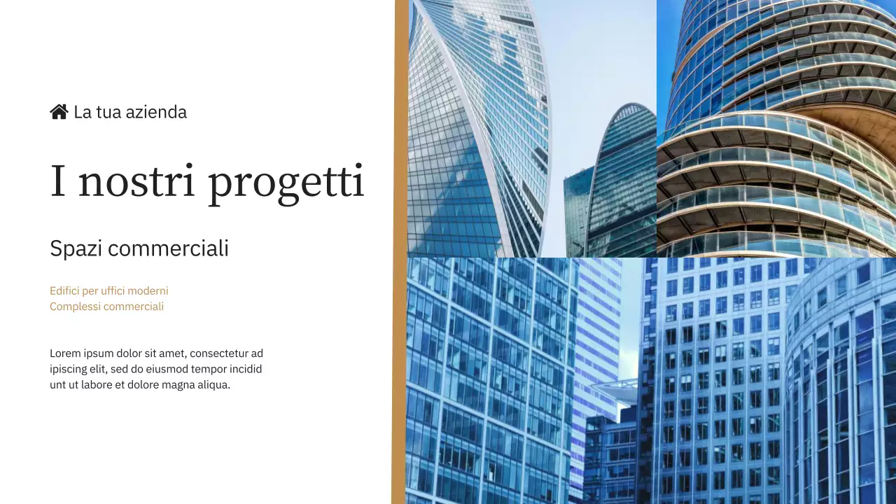 Blu e giallo Introduzione elegante del marchio immobiliare della società