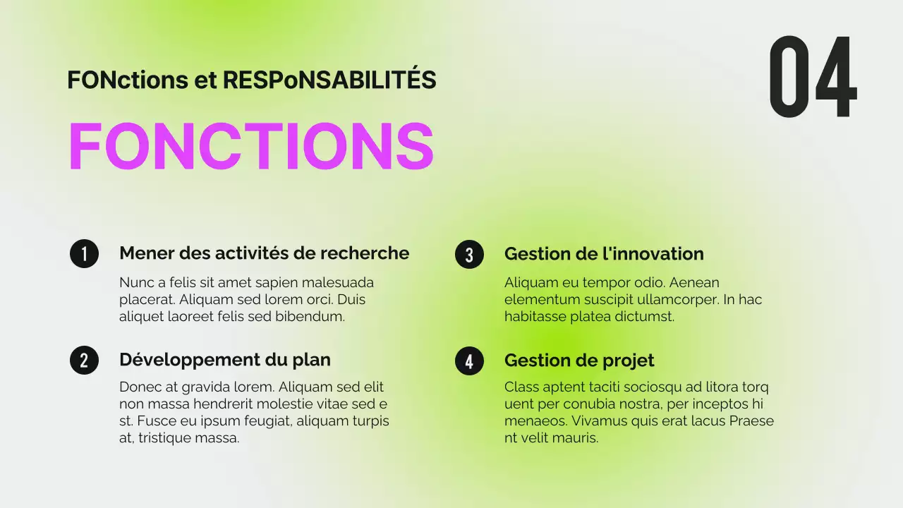 Rapport d'orientation moderne noir néon