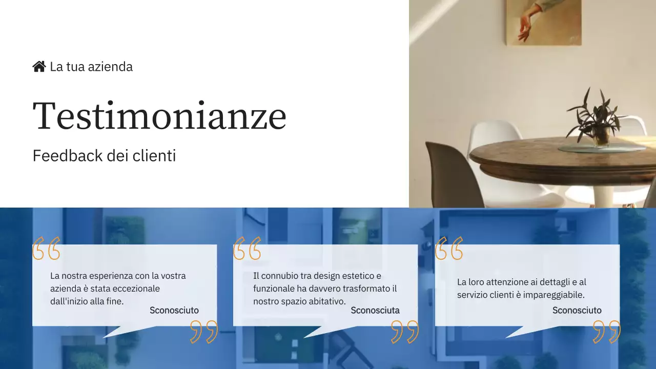 Blu e giallo Introduzione elegante del marchio immobiliare della società