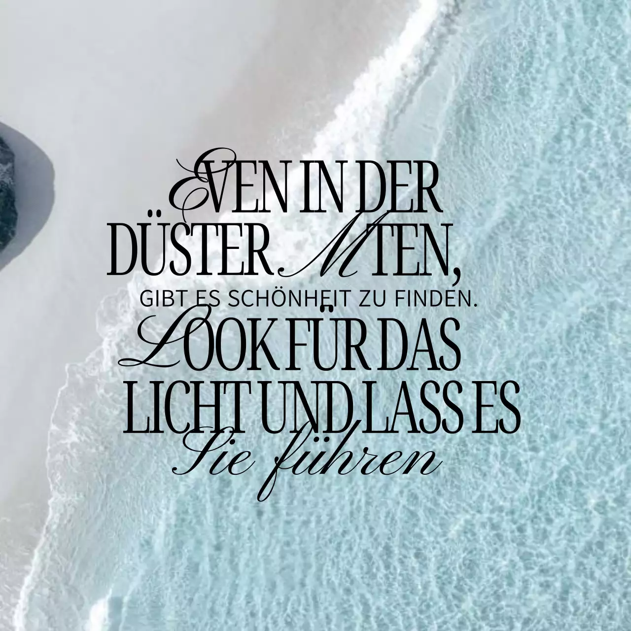 Blaue Ästhetik Meer Ermutigende psychische Gesundheit Zitat