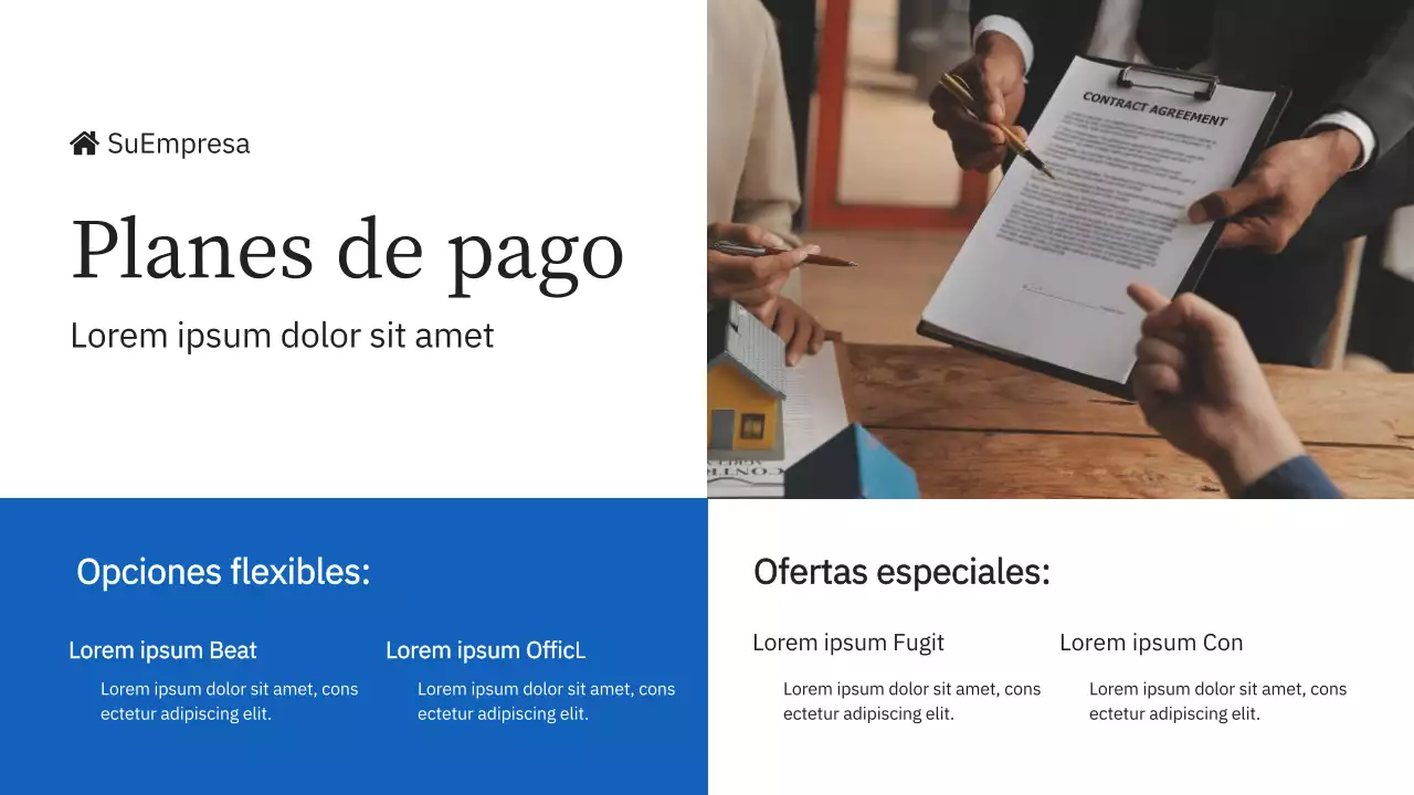 Azul y amarillo Elegante presentación de la empresa Marca Inmobiliaria