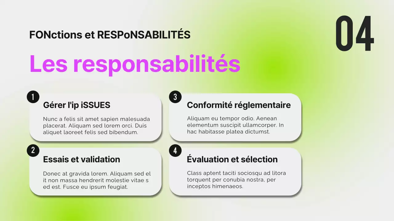 Rapport d'orientation moderne noir néon