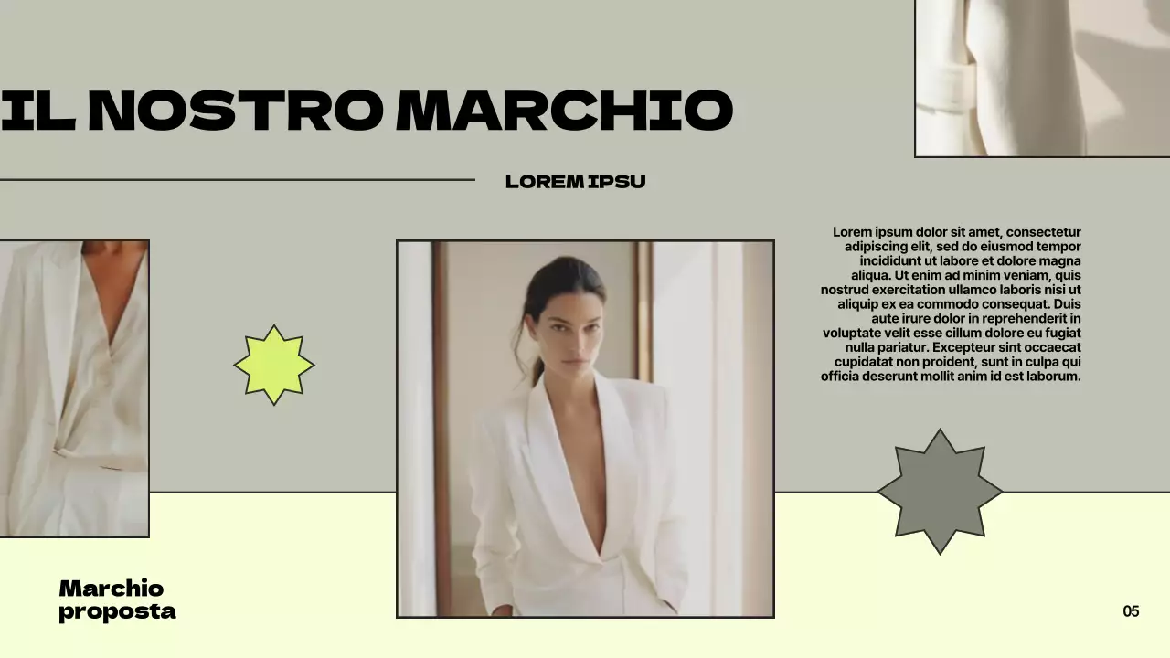 Verde Grigio Moderna Proposta di marchio Presentazione