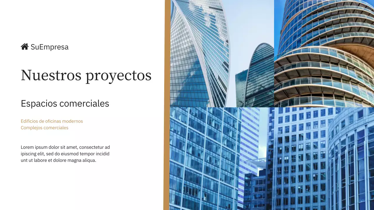 Azul y amarillo Elegante presentación de la empresa Marca Inmobiliaria