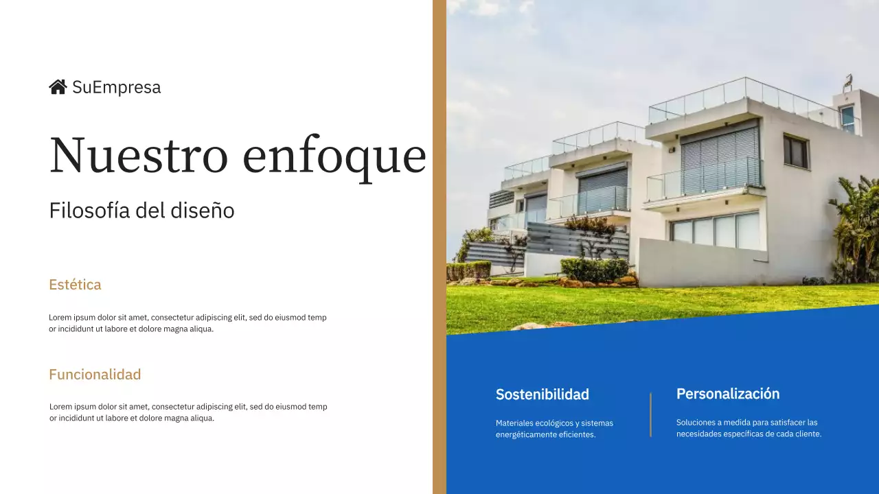 Azul y amarillo Elegante presentación de la empresa Marca Inmobiliaria