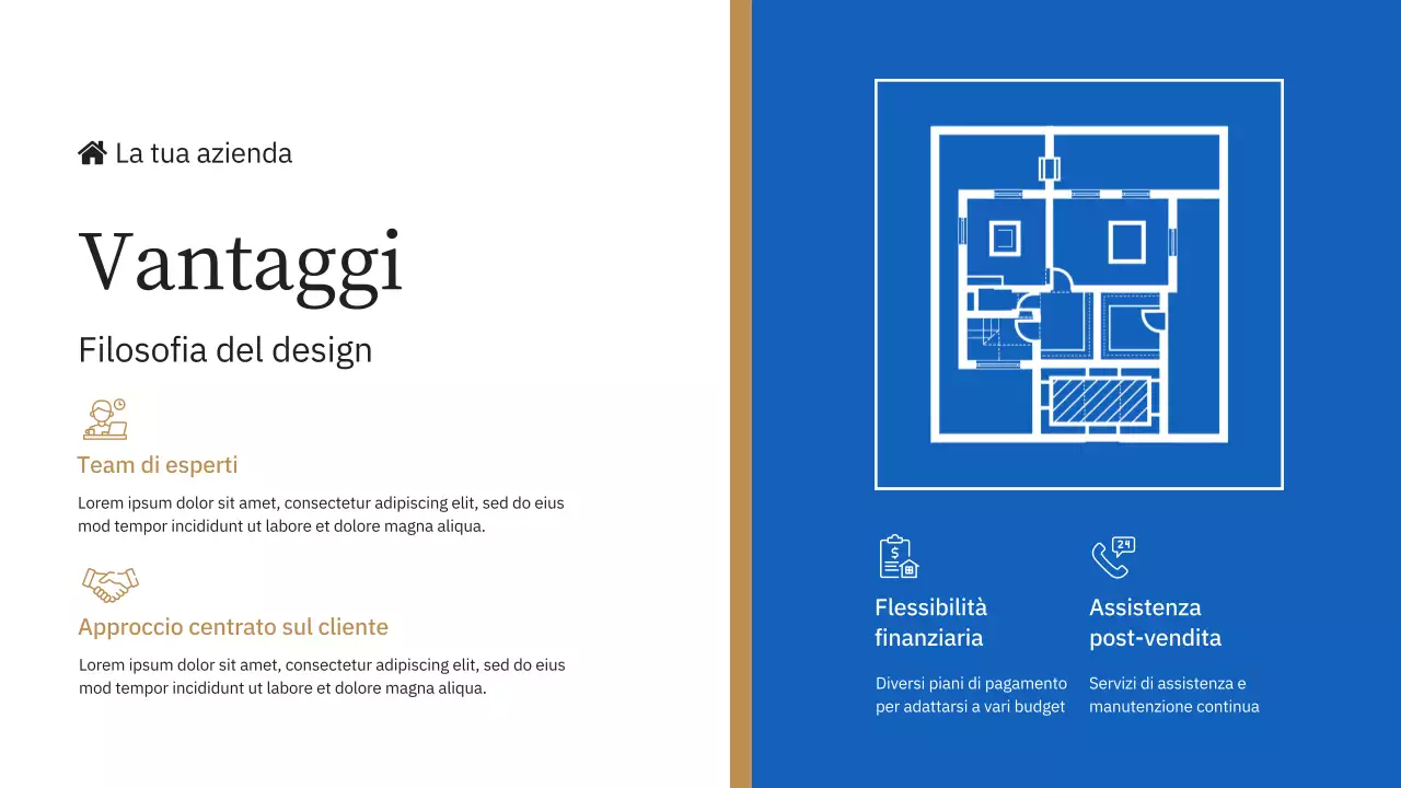 Blu e giallo Introduzione elegante del marchio immobiliare della società