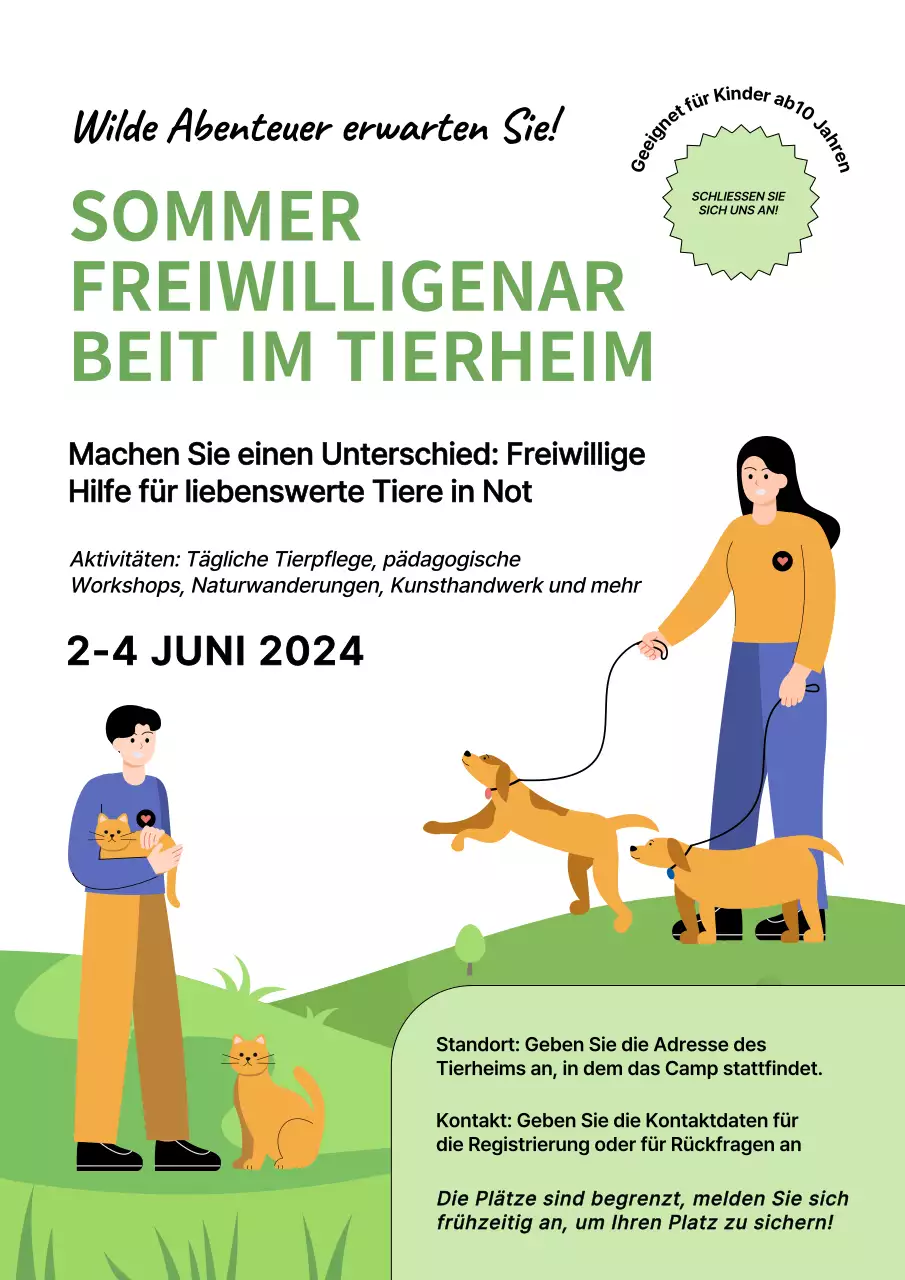 Green Simple Shelter Einladung zur Freiwilligenarbeit