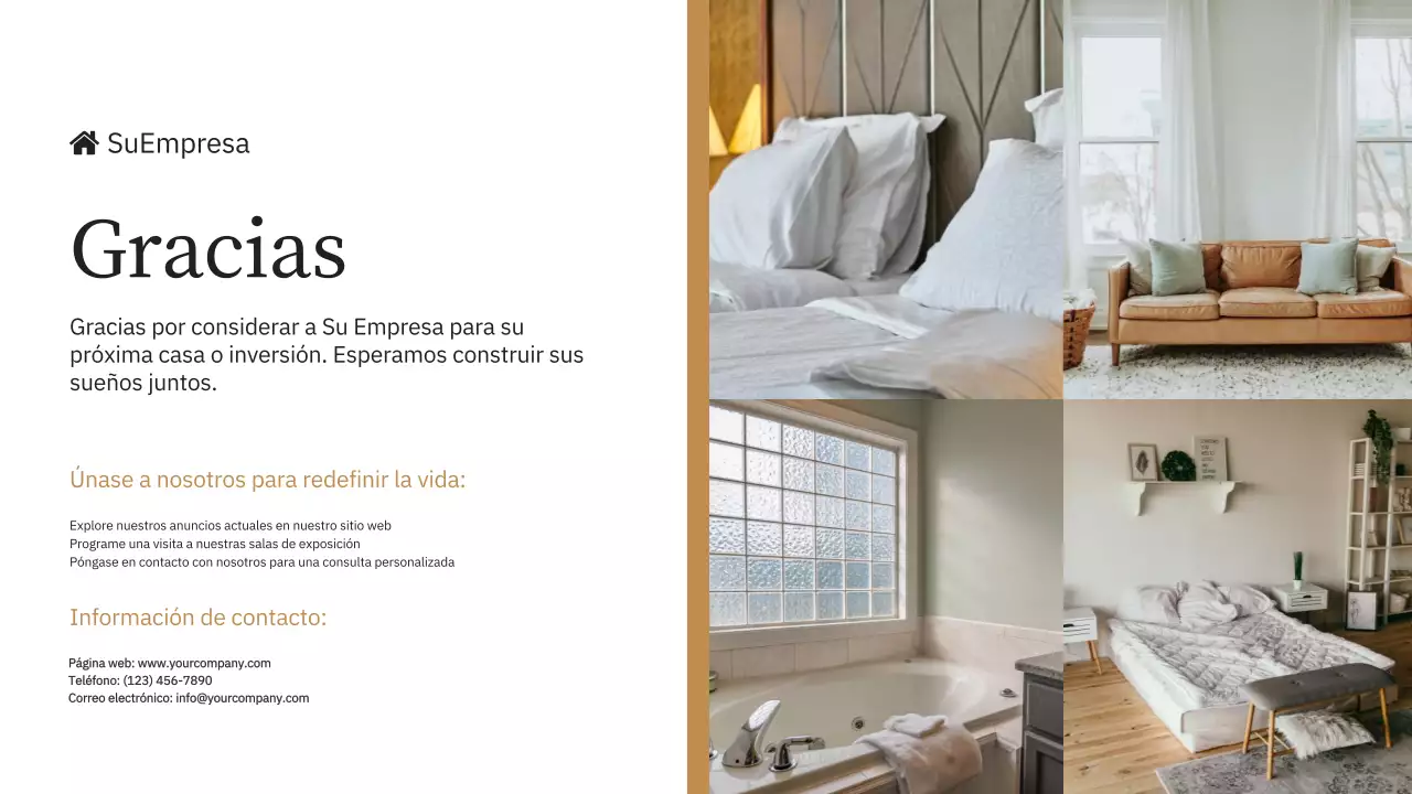 Azul y amarillo Elegante presentación de la empresa Marca Inmobiliaria