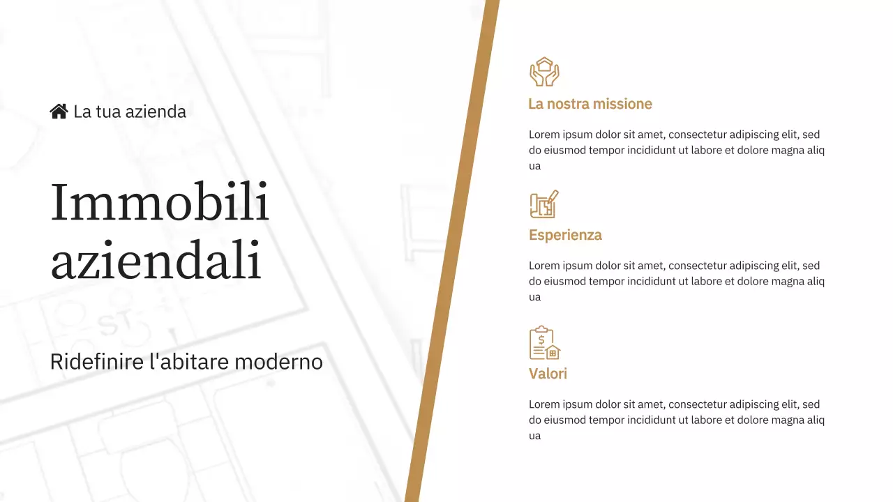 Blu e giallo Introduzione elegante del marchio immobiliare della società