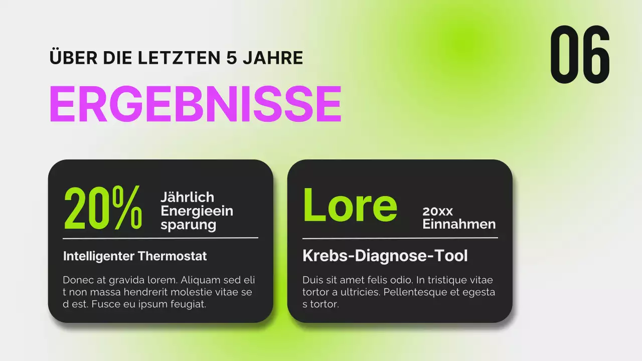 Schwarzes Neon Modern Orientierungsbericht