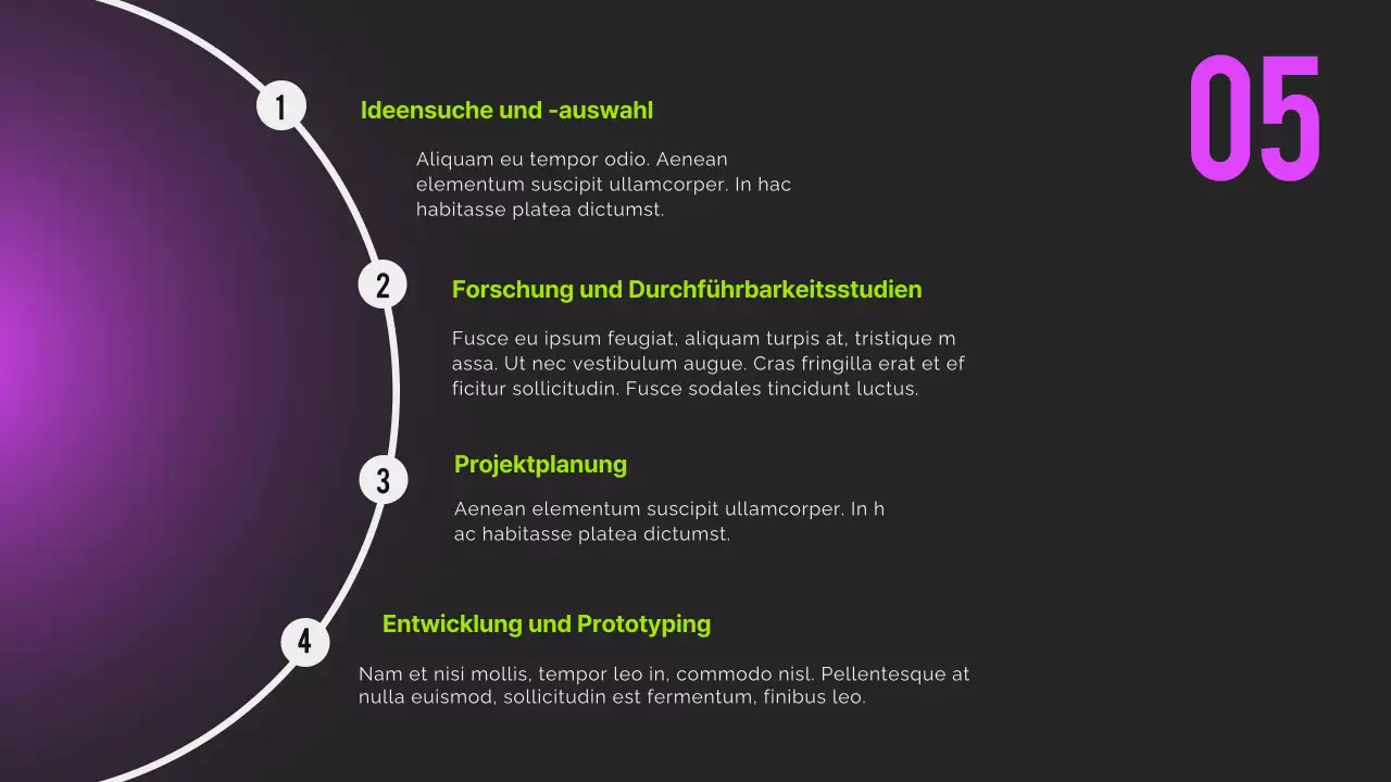 Schwarzes Neon Modern Orientierungsbericht