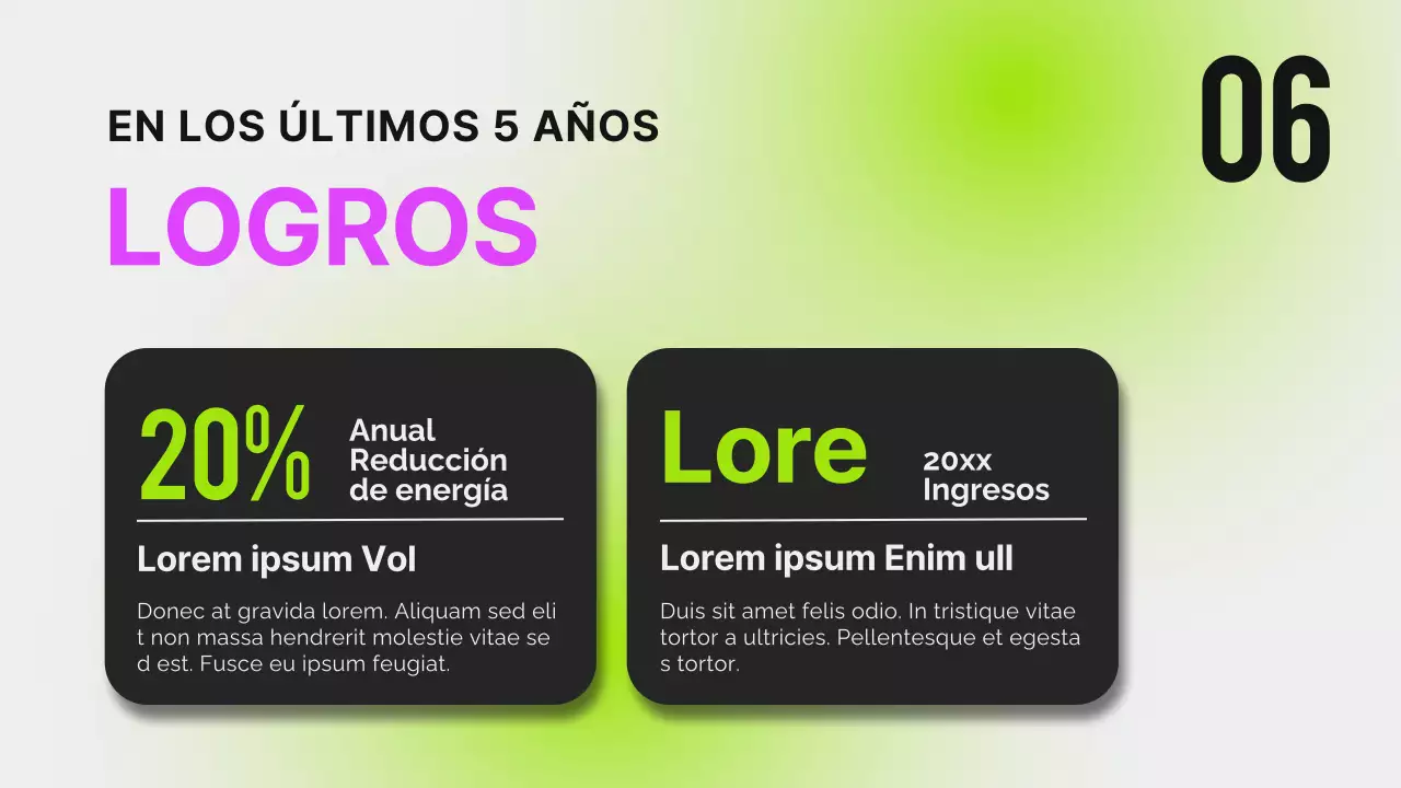 Neón negro Informe de orientación moderna