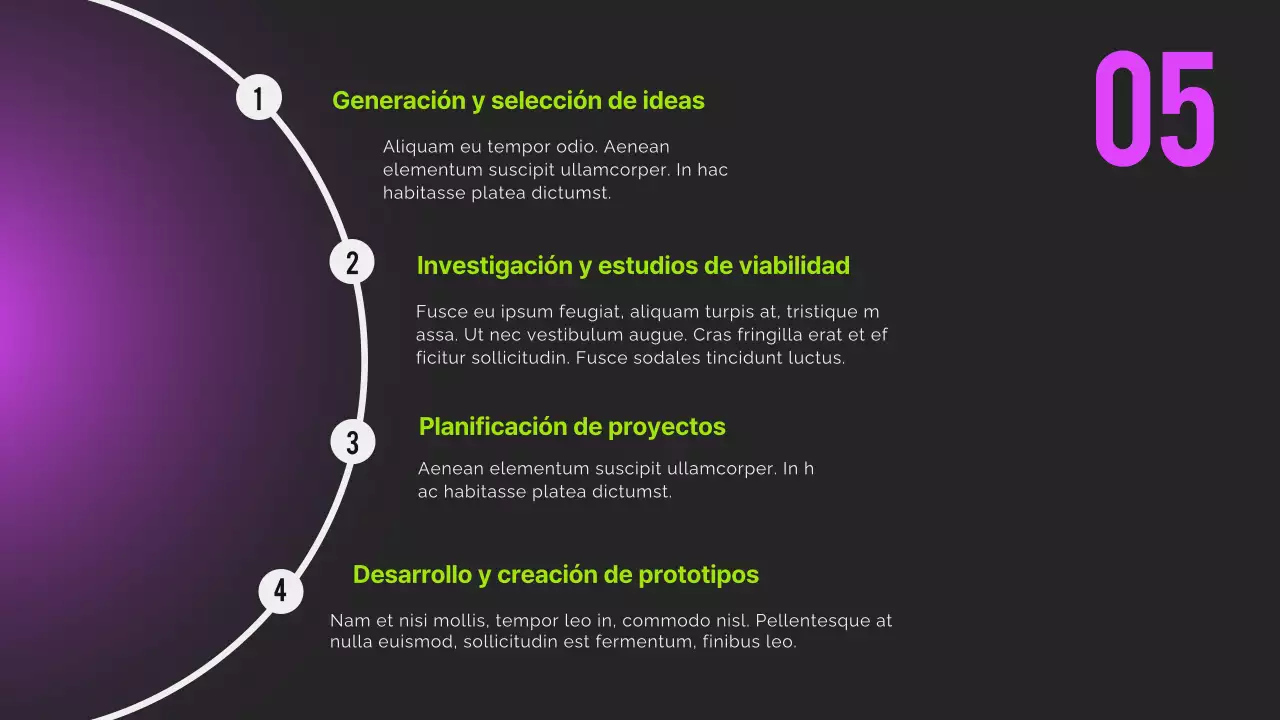 Neón negro Informe de orientación moderna