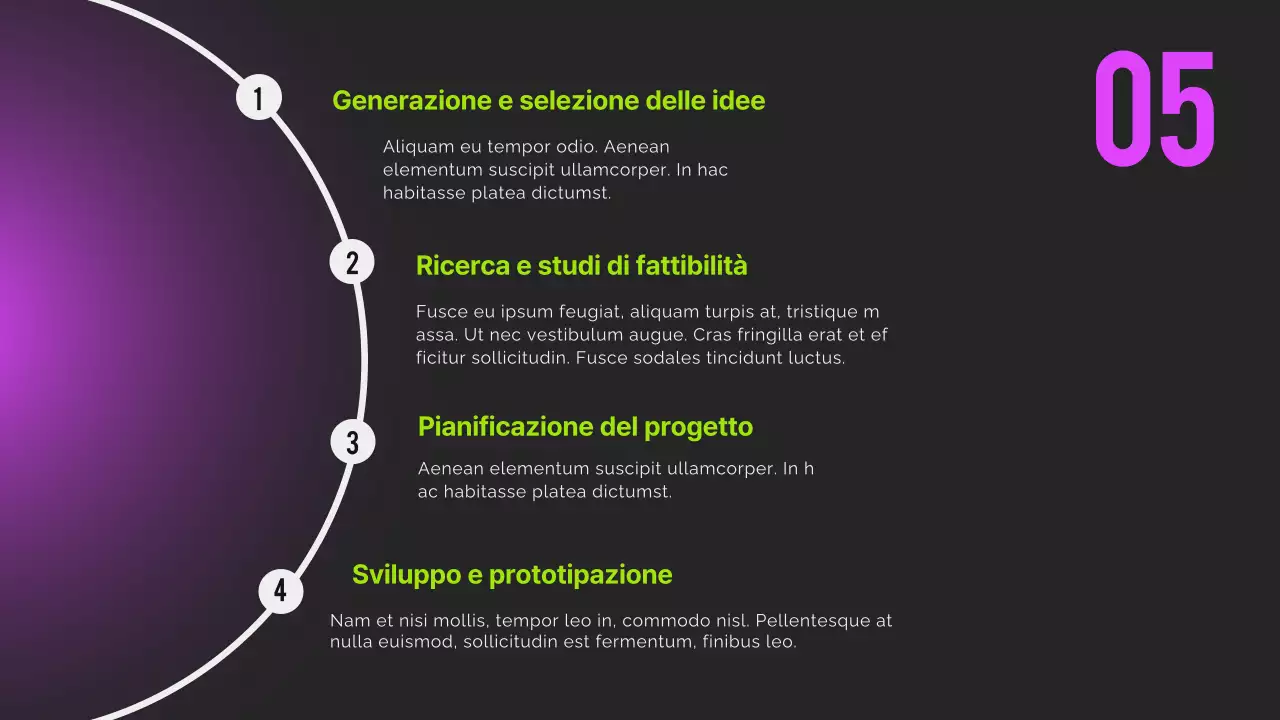 Rapporto di orientamento moderno al neon nero