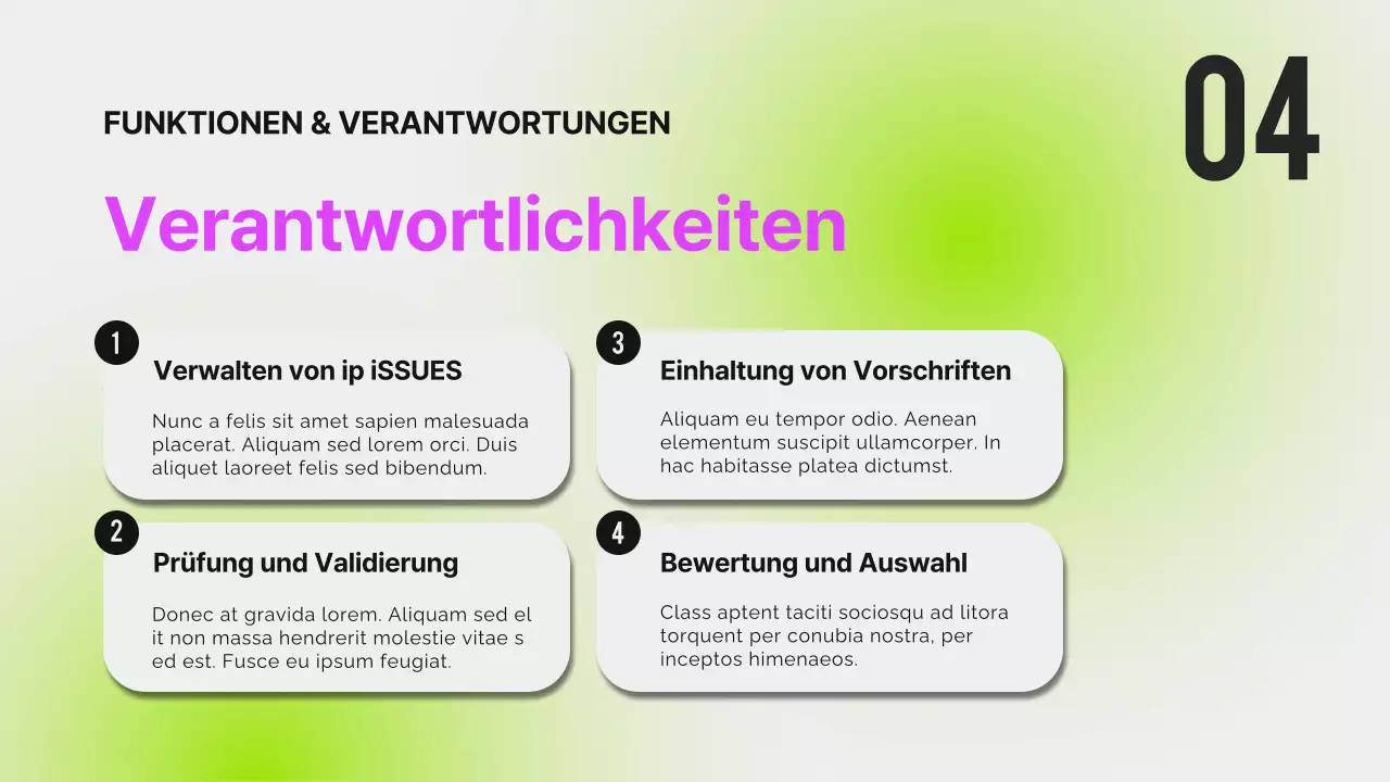 Schwarzes Neon Modern Orientierungsbericht