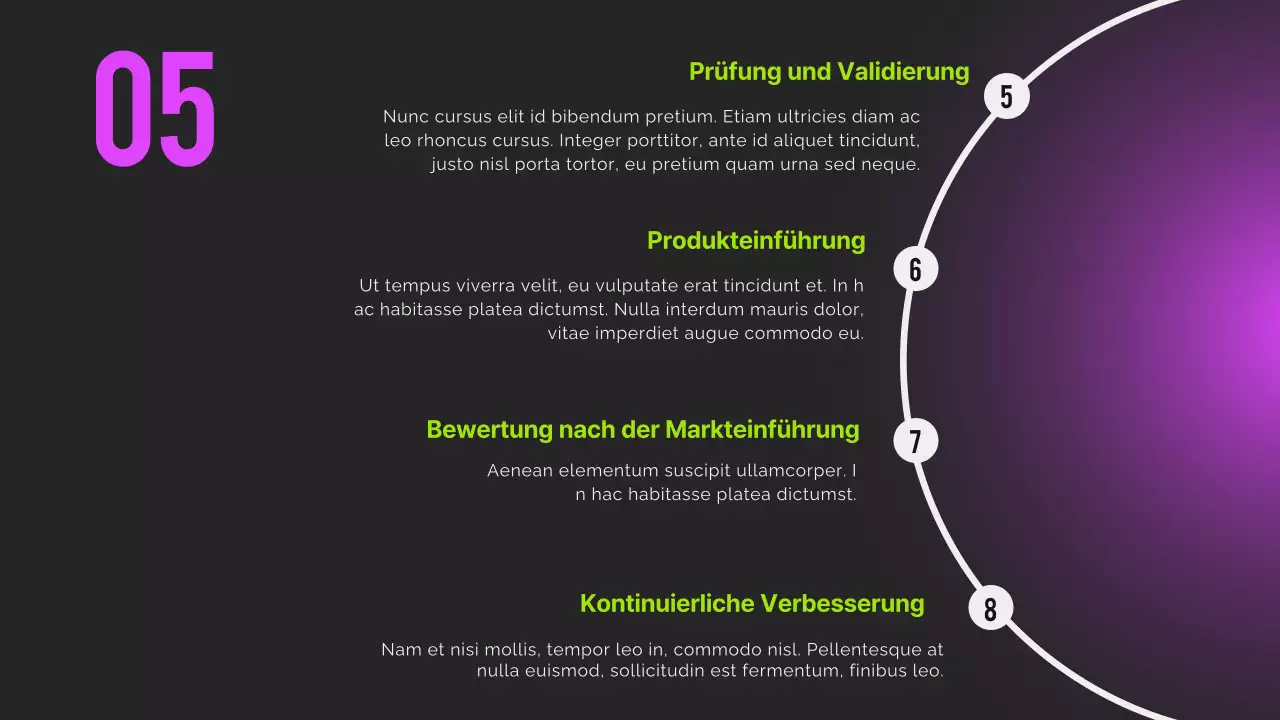 Schwarzes Neon Modern Orientierungsbericht