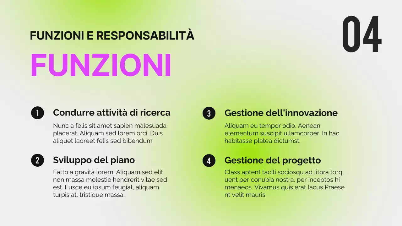 Rapporto di orientamento moderno al neon nero