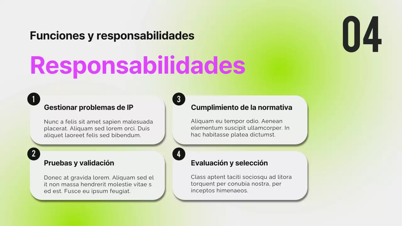 Neón negro Informe de orientación moderna