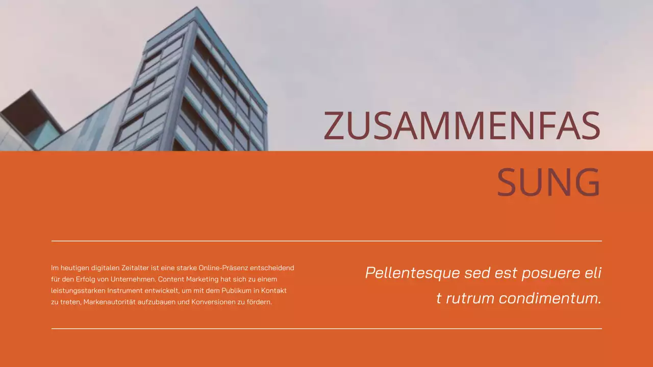 Creme Orange Einfacher Projektvorschlag für Unternehmen