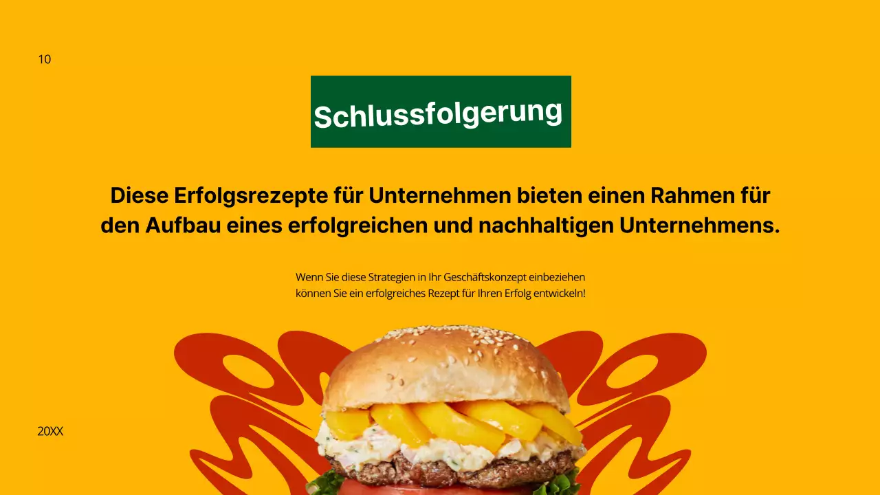 Gelbe und grüne Bold Burger Geschäftsstrategie