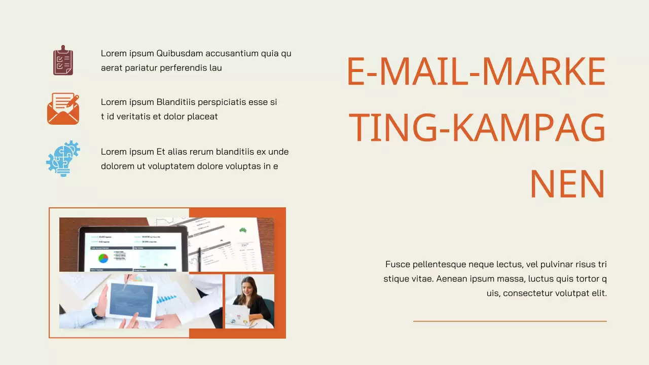 Creme Orange Einfacher Projektvorschlag für Unternehmen